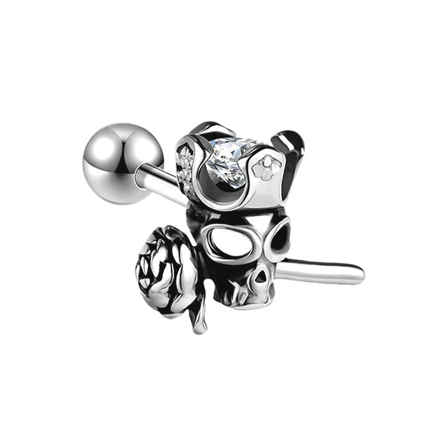 Skull King Cartilage Stud Earring