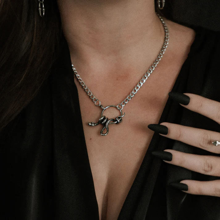 Serpent's Lair Snake Circle Necklace