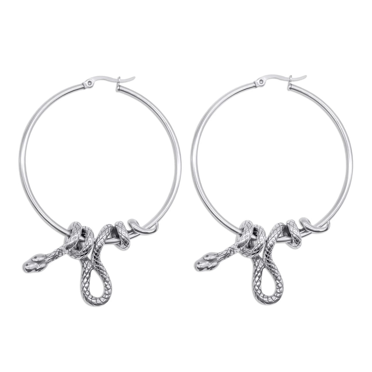 Large Snake Hoop Earrings