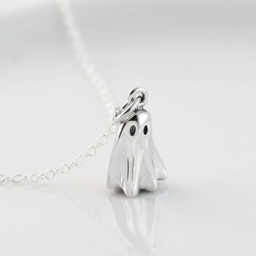 Sterling Silver Ghost Charm Necklace