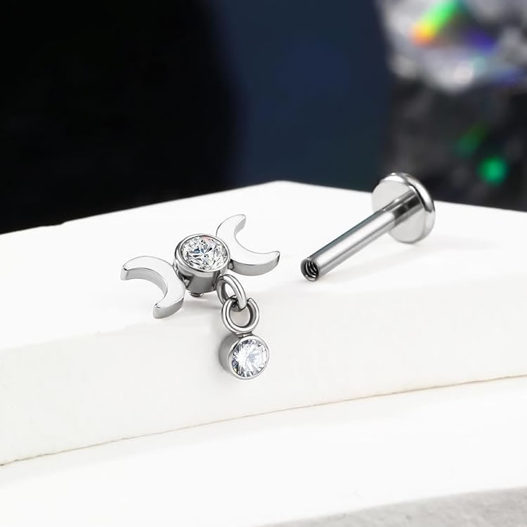 Triple Moon Labret Stud