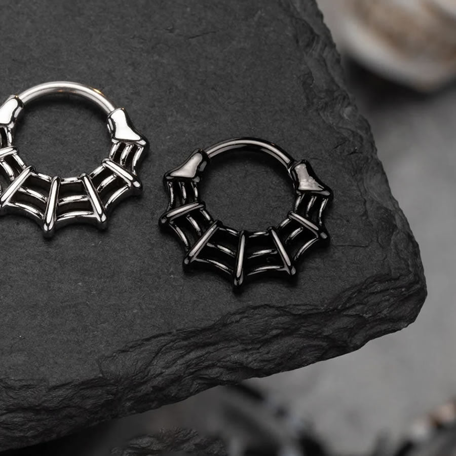 Black Spider Web Septum Ring