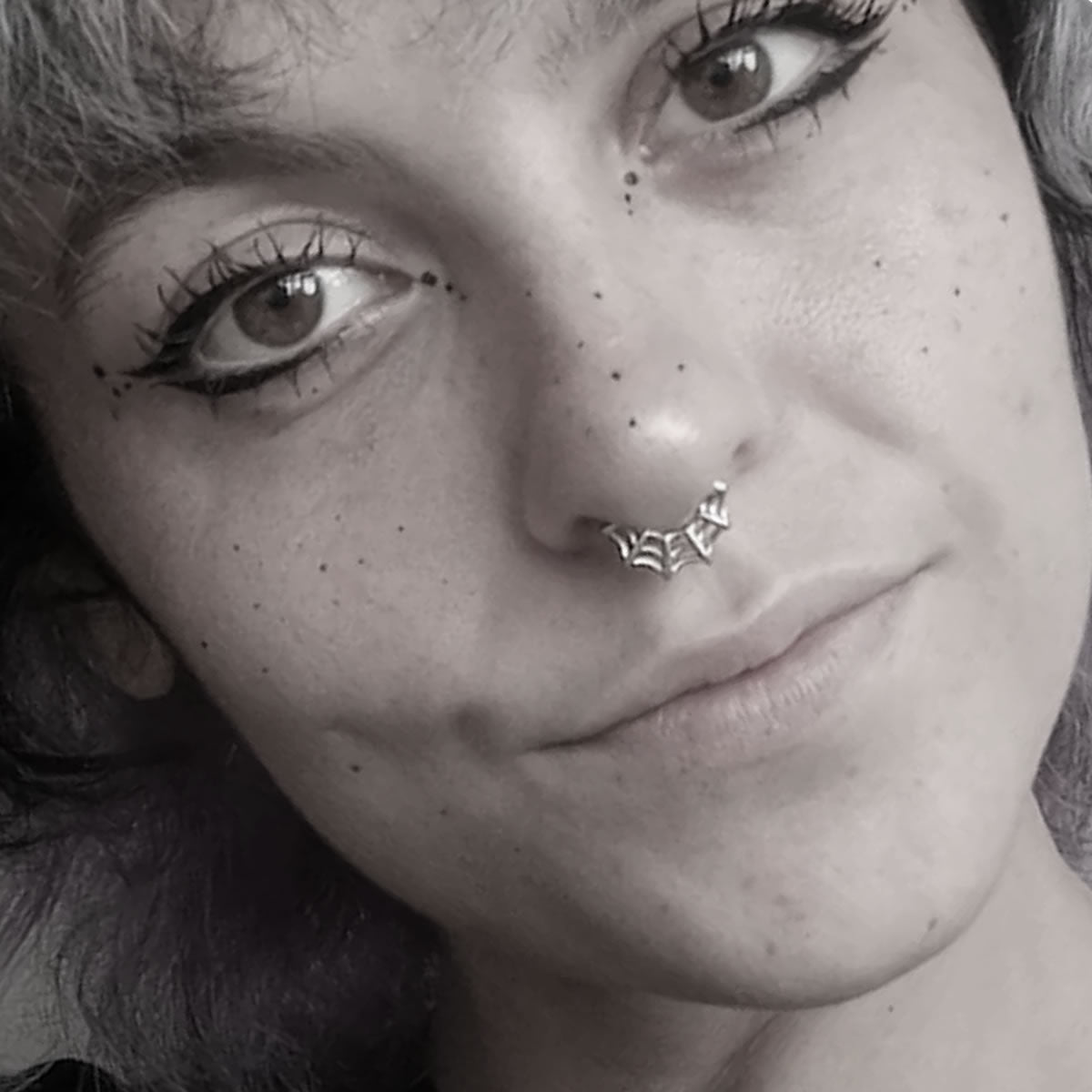 Silver Spider Web Septum Ring