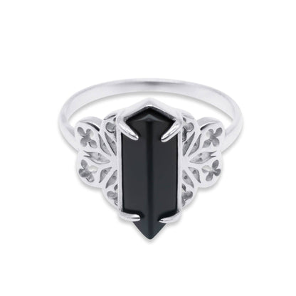 Repent Medieval Black Gemstone Ring