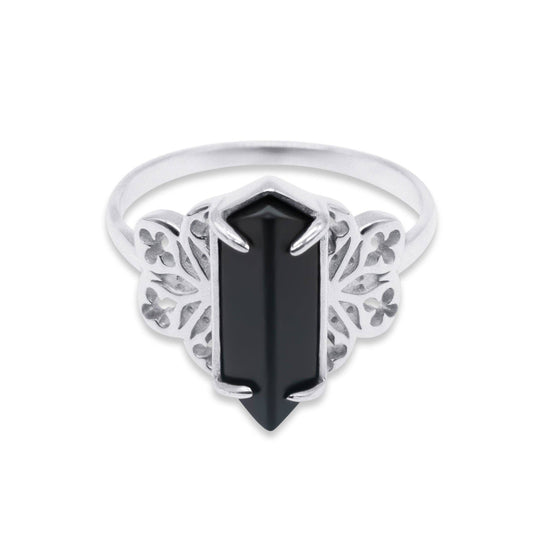 Repent Medieval Black Gemstone Ring