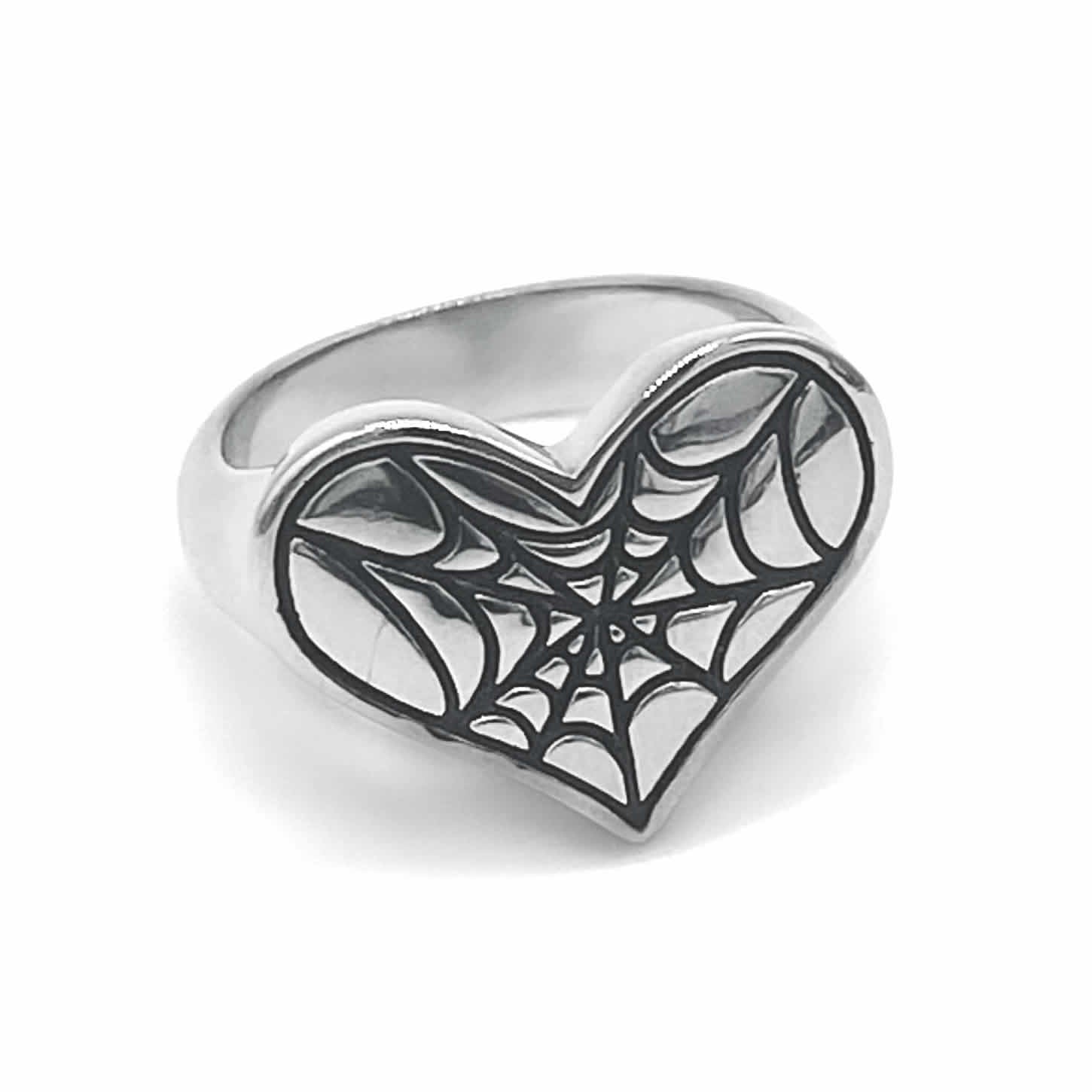 Cobweb Heart Ring