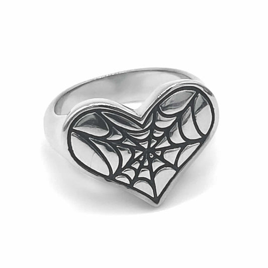 Cobweb Heart Ring