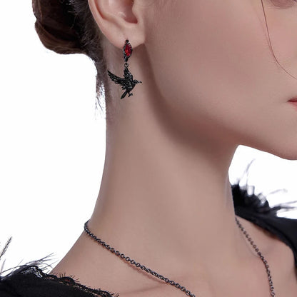 Raven Bloodstone Hoop Earrings