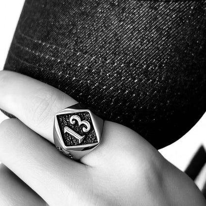 Men's Lucky 13 Signet Ring