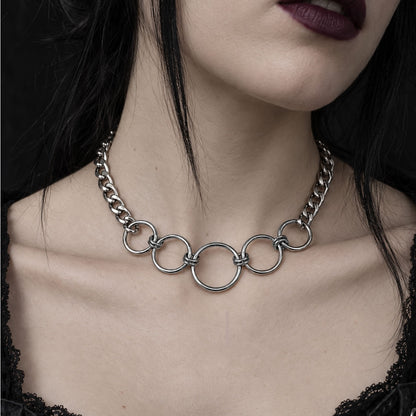 Five Ring Choker Necklace