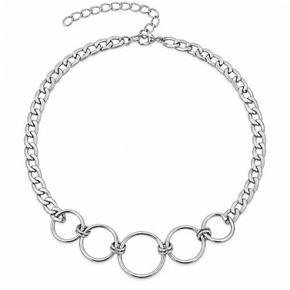 Five Ring Choker Necklace