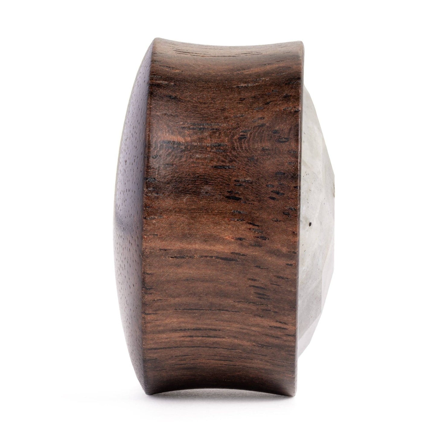 Labradorite Stone Inlay Ebony Wood Plug / Gauge