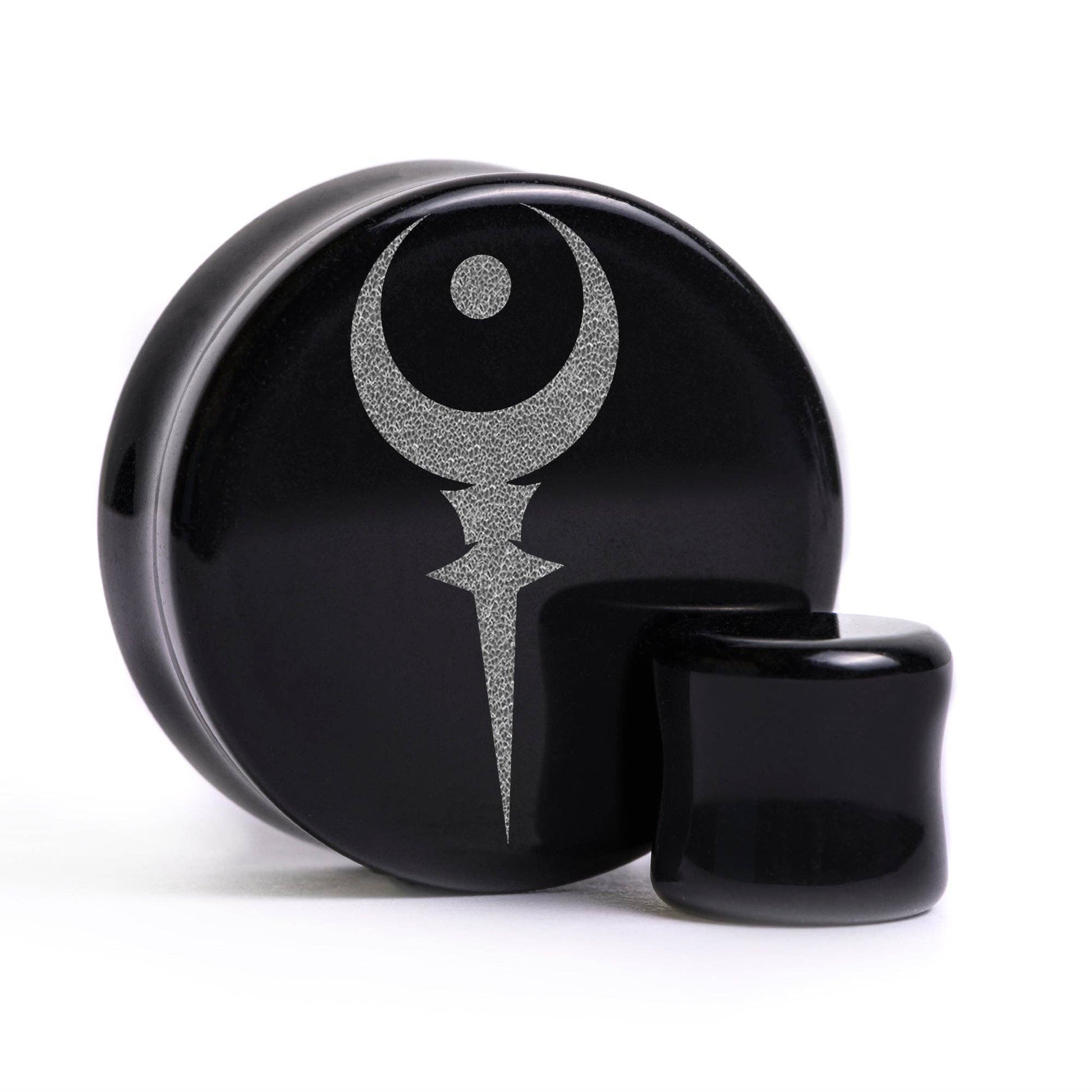 Sigil Of Hades Ear Plug / Gauge - Black Glass