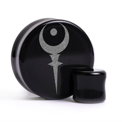 Sigil Of Hades Ear Plug / Gauge - Black Glass