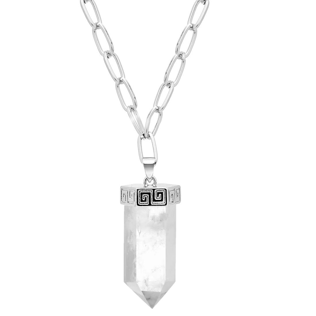 Clear Quartz Chunky Crystal Point Necklace