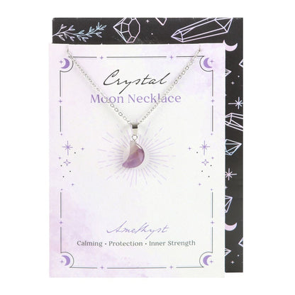 Amethyst Crystal Moon Necklace