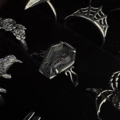 Gothic Rose Glass Crypt Ring