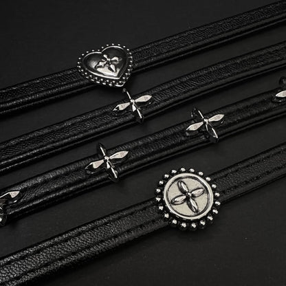 Revenant Single Cross Black Choker