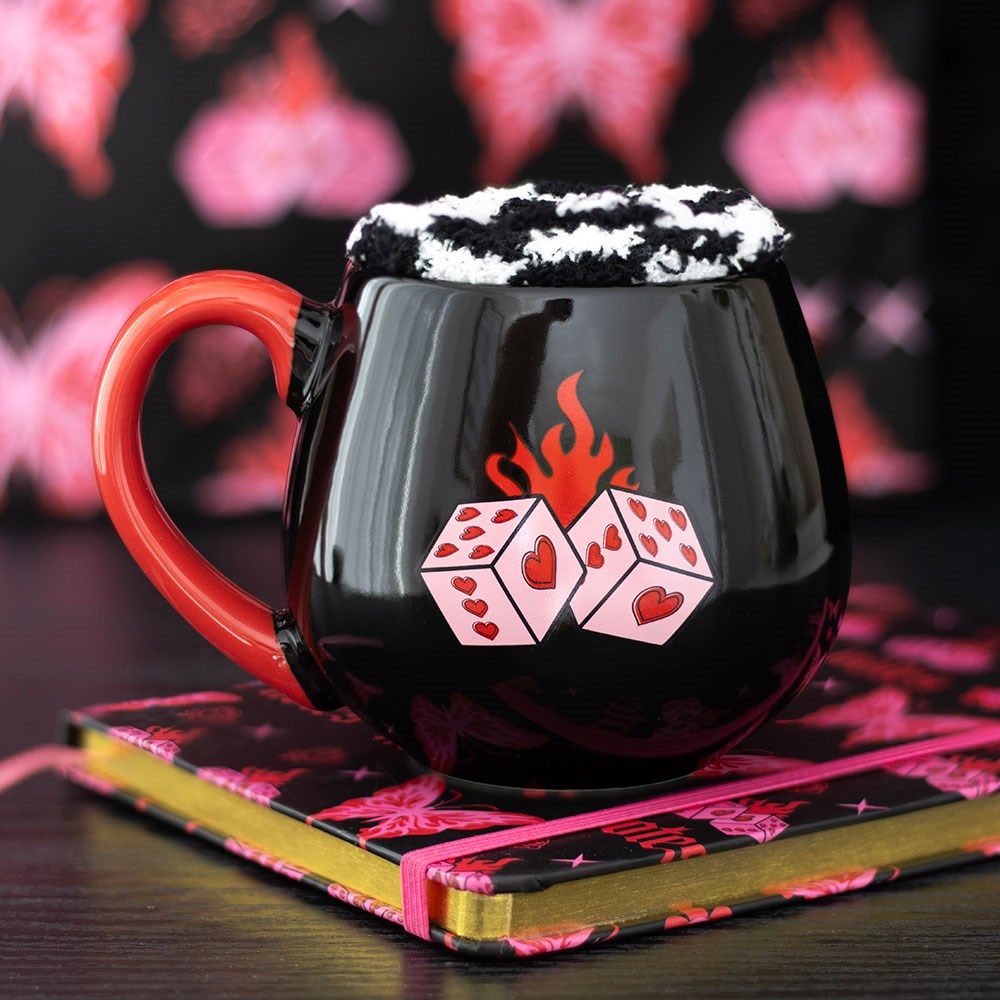 Black Dice Mug and Socks Set