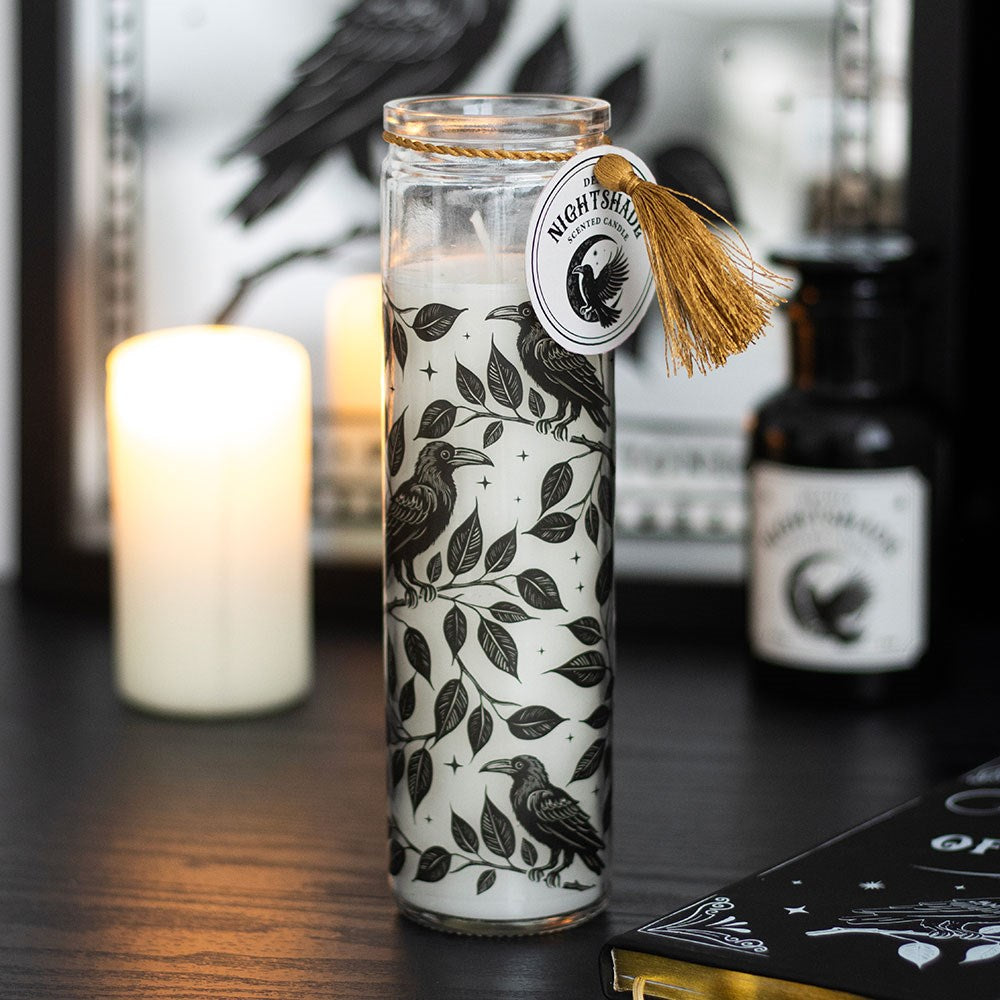 Gothic Raven Deadly Nightshade Tube Candle