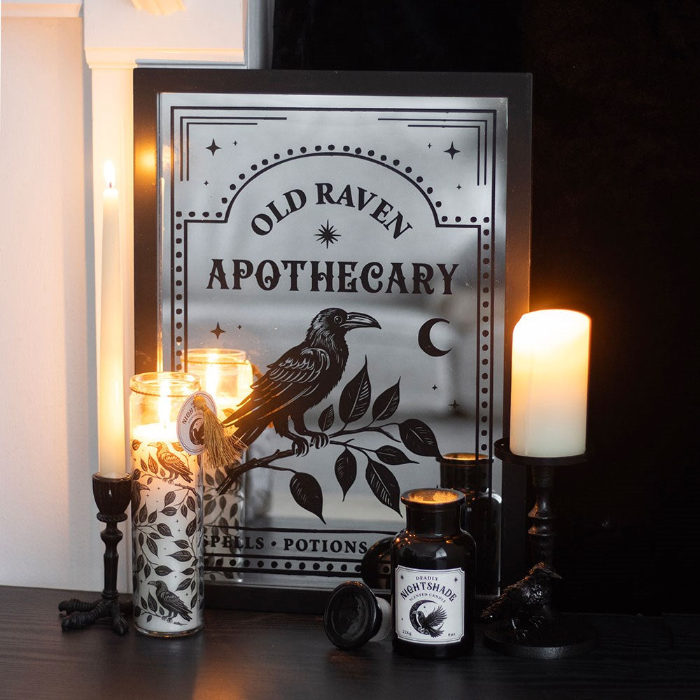 Gothic Raven Deadly Nightshade Tube Candle