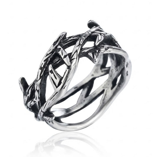 Stainless Steel Band of Thorns Ring