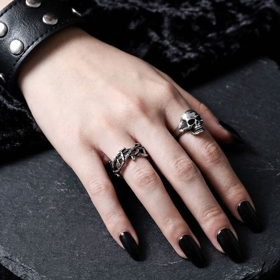 Stainless Steel Band of Thorns Ring