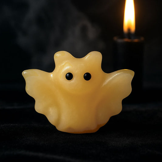 Yellow Calcite Carved Crystal Bat Figure