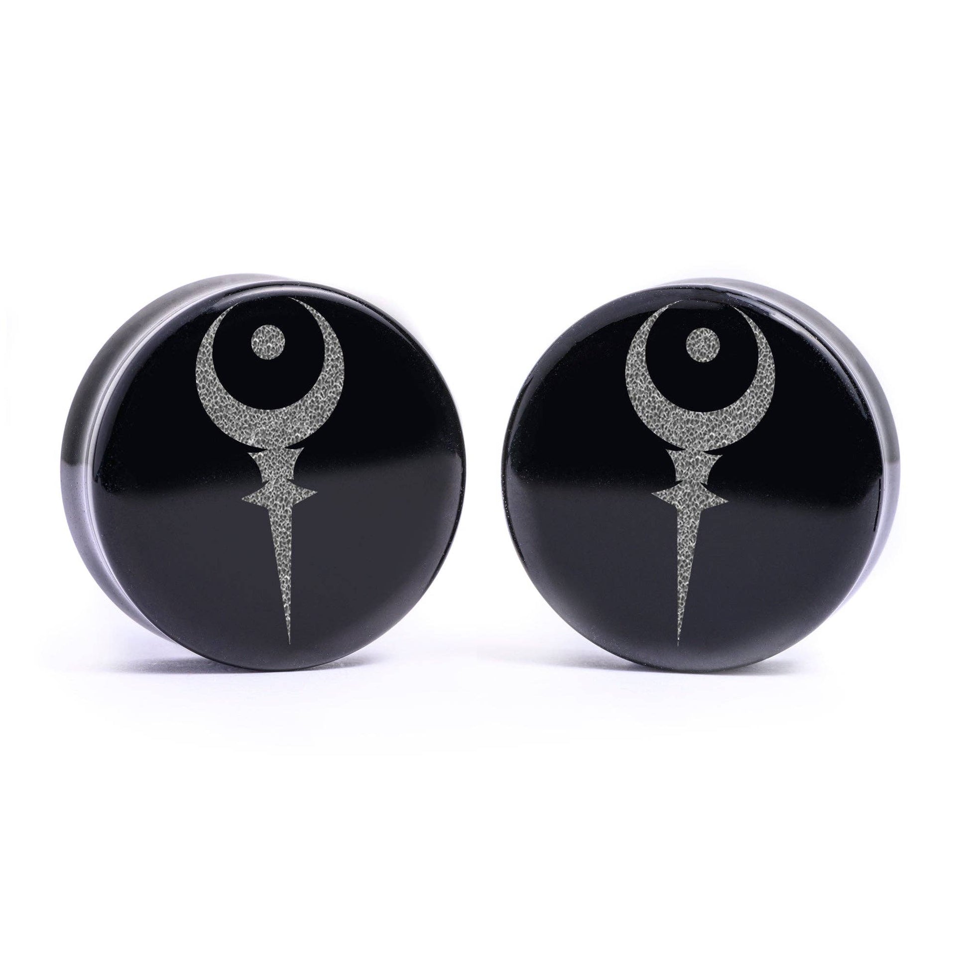 Sigil Of Hades Ear Plug / Gauge - Black Glass