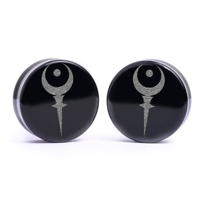 Sigil Of Hades Ear Plug / Gauge - Black Glass