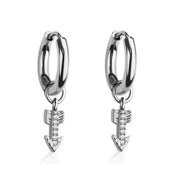 Arrow Charm Huggie Hoop Earrings