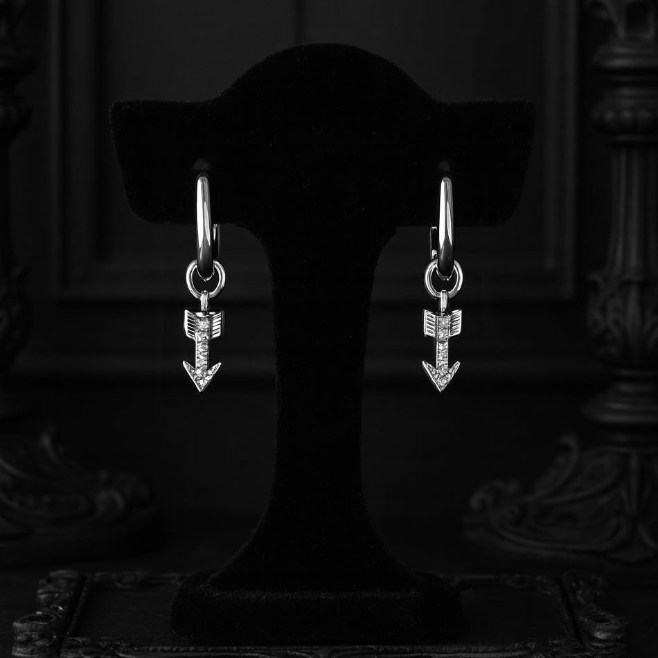 Arrow Charm Huggie Hoop Earrings