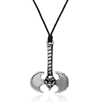 Pewter Double Sided Viking Axe Necklace