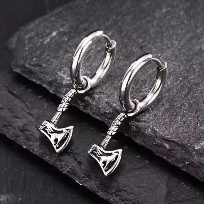 Viking Axe Hoop Earrings