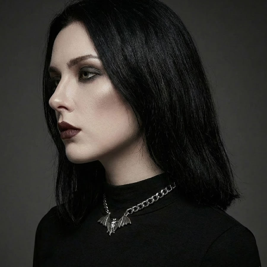 Nocturnal Bat Chain Choker Necklace