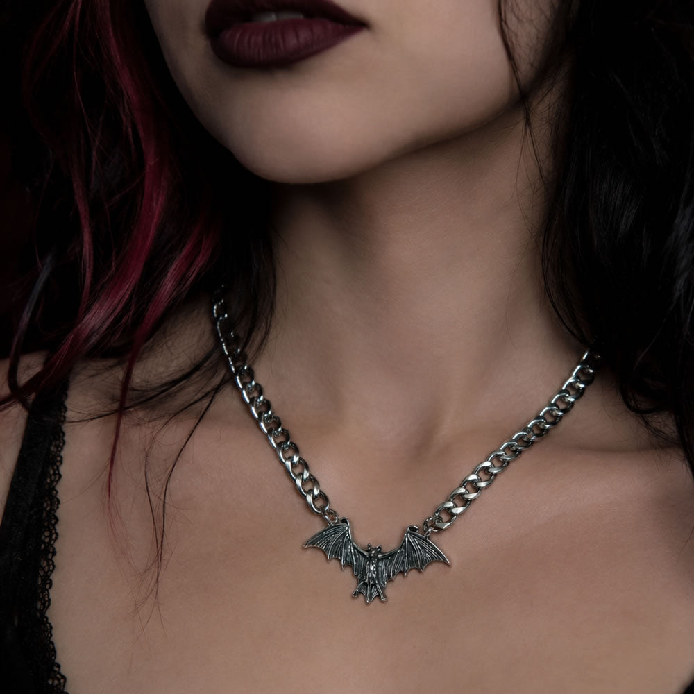 Vampire Bat Chain Choker Necklace