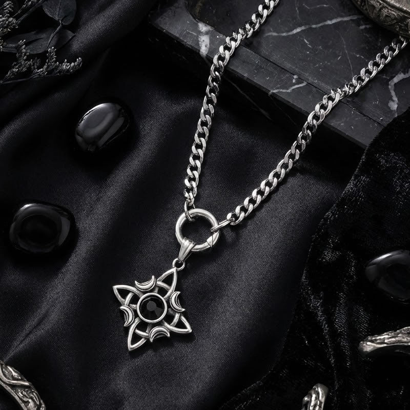 Stainless Steel Sentinel Lunar Knot Necklace