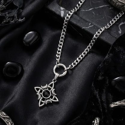 Stainless Steel Sentinel Lunar Knot Necklace