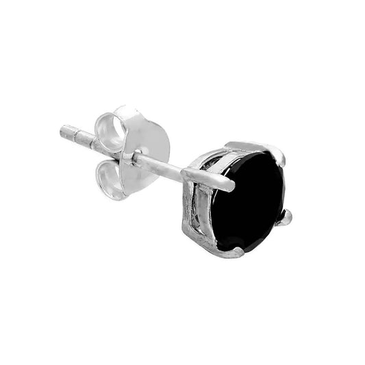 Sterling Silver Black Crystal Stud Earring