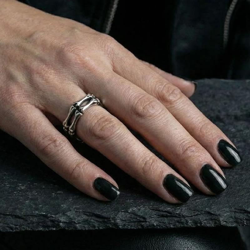 Stainless Steel Band of Bones Ring