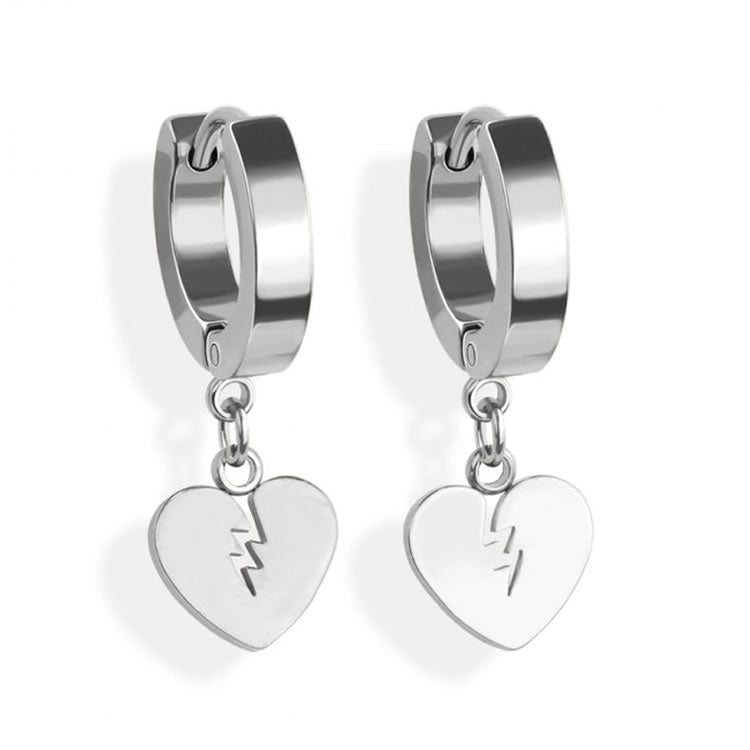 Broken Heart Huggie Hoop Earrings
