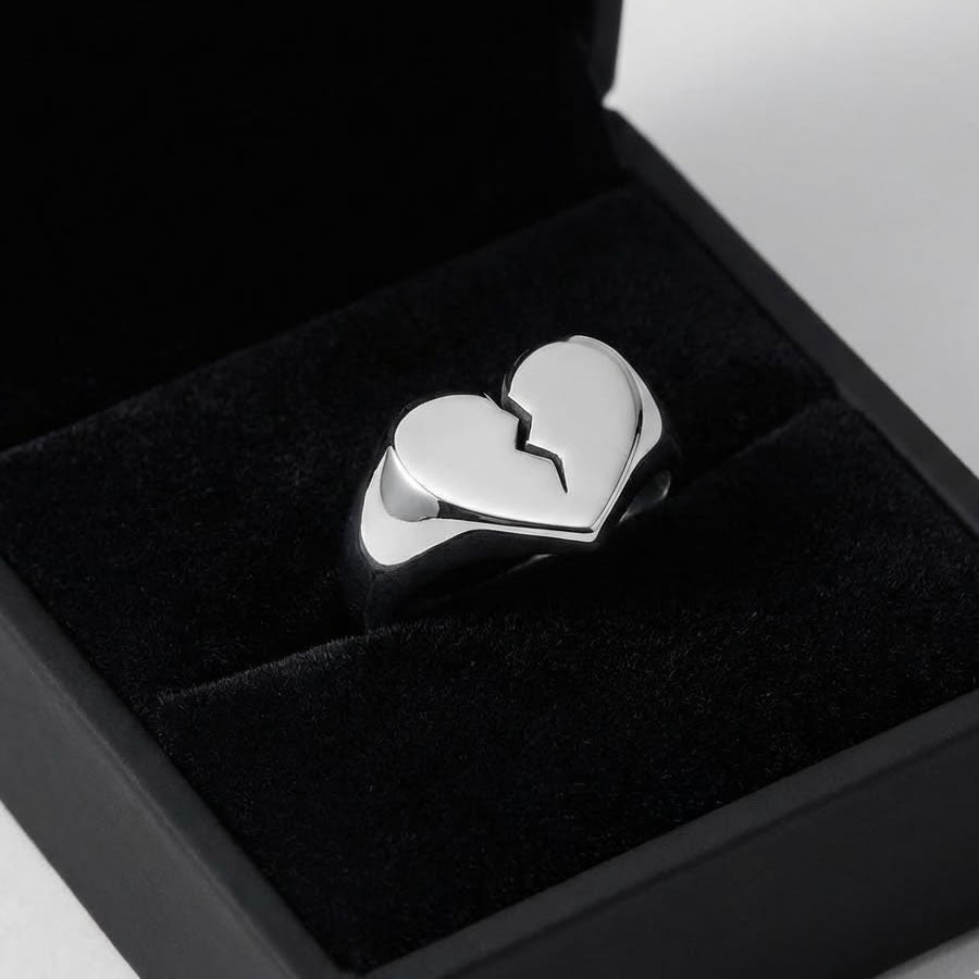 Stainless Steel Broken Heart Ring
