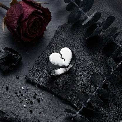 Stainless Steel Broken Heart Ring