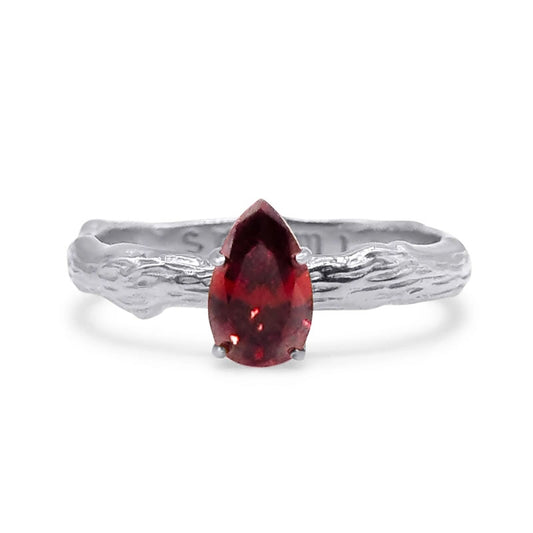 Crimson Veil Red Blood Drop Ring