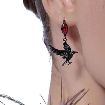 Raven Bloodstone Hoop Earrings