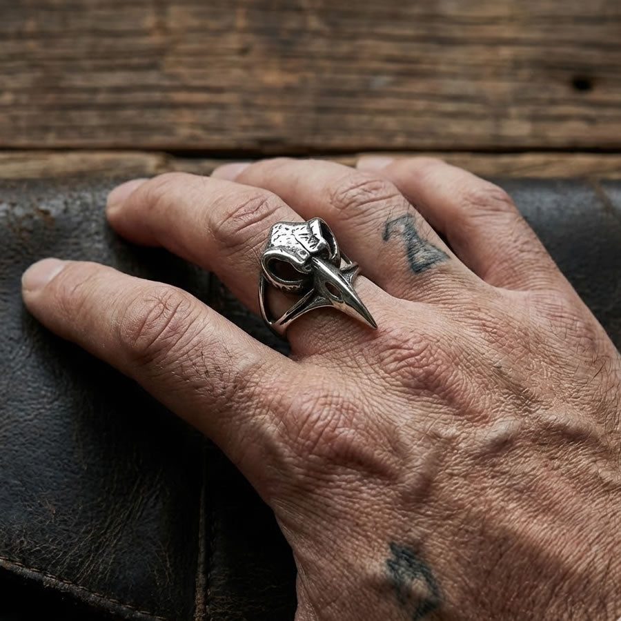Stainless Steel Crow Skull Ring