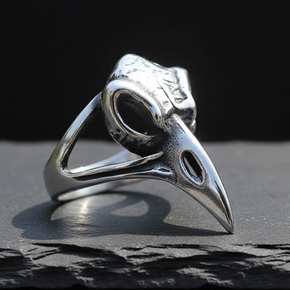 Stainless Steel Crow Skull Ring