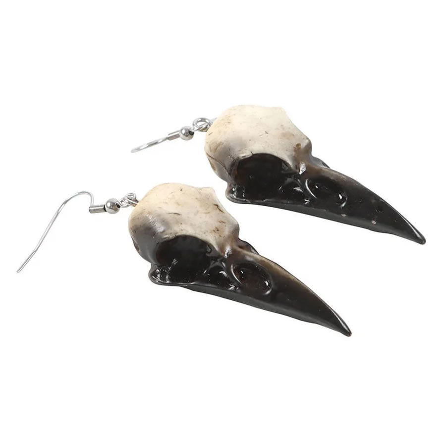 Crow Skull Dangle Earrings
