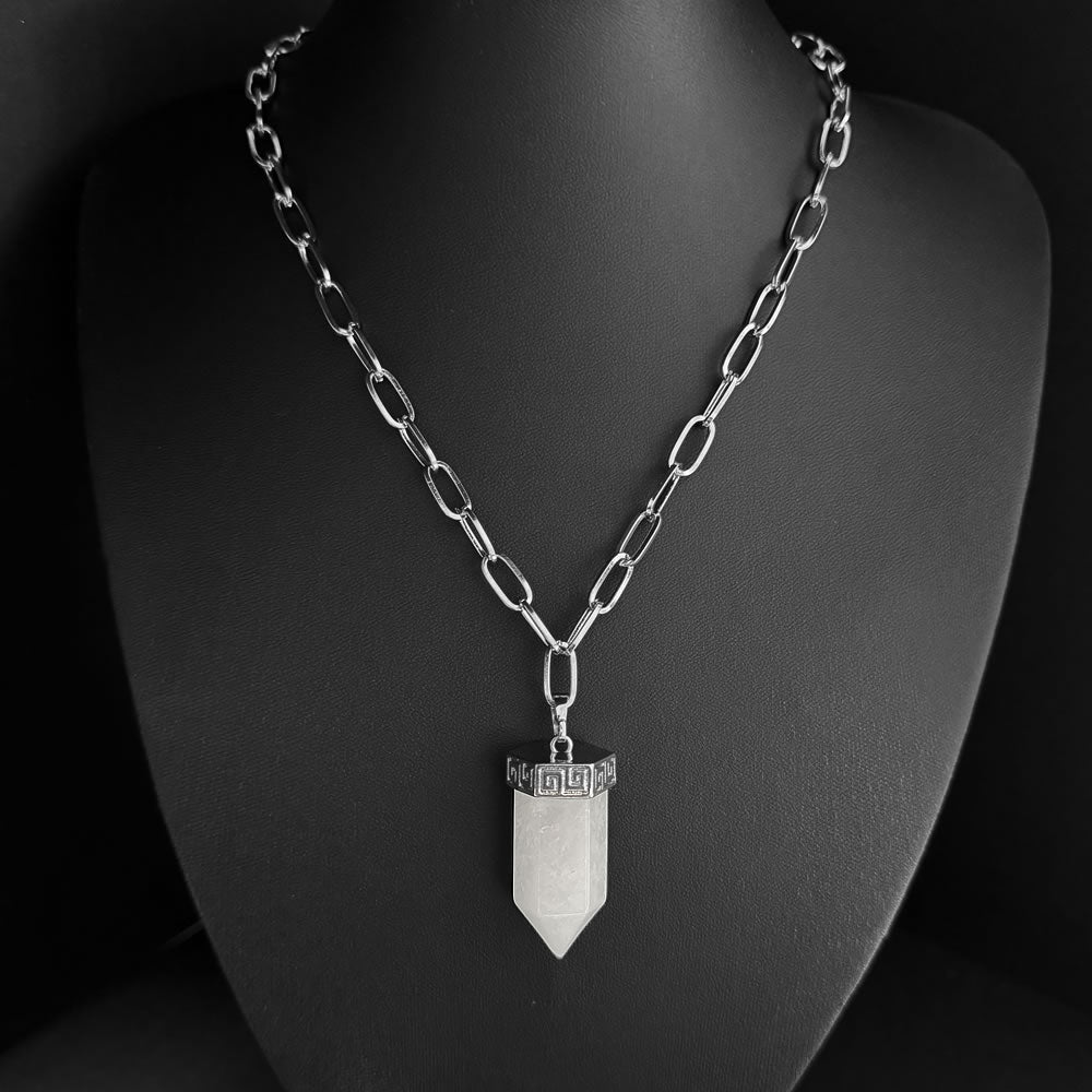 Clear Quartz Chunky Crystal Point Necklace