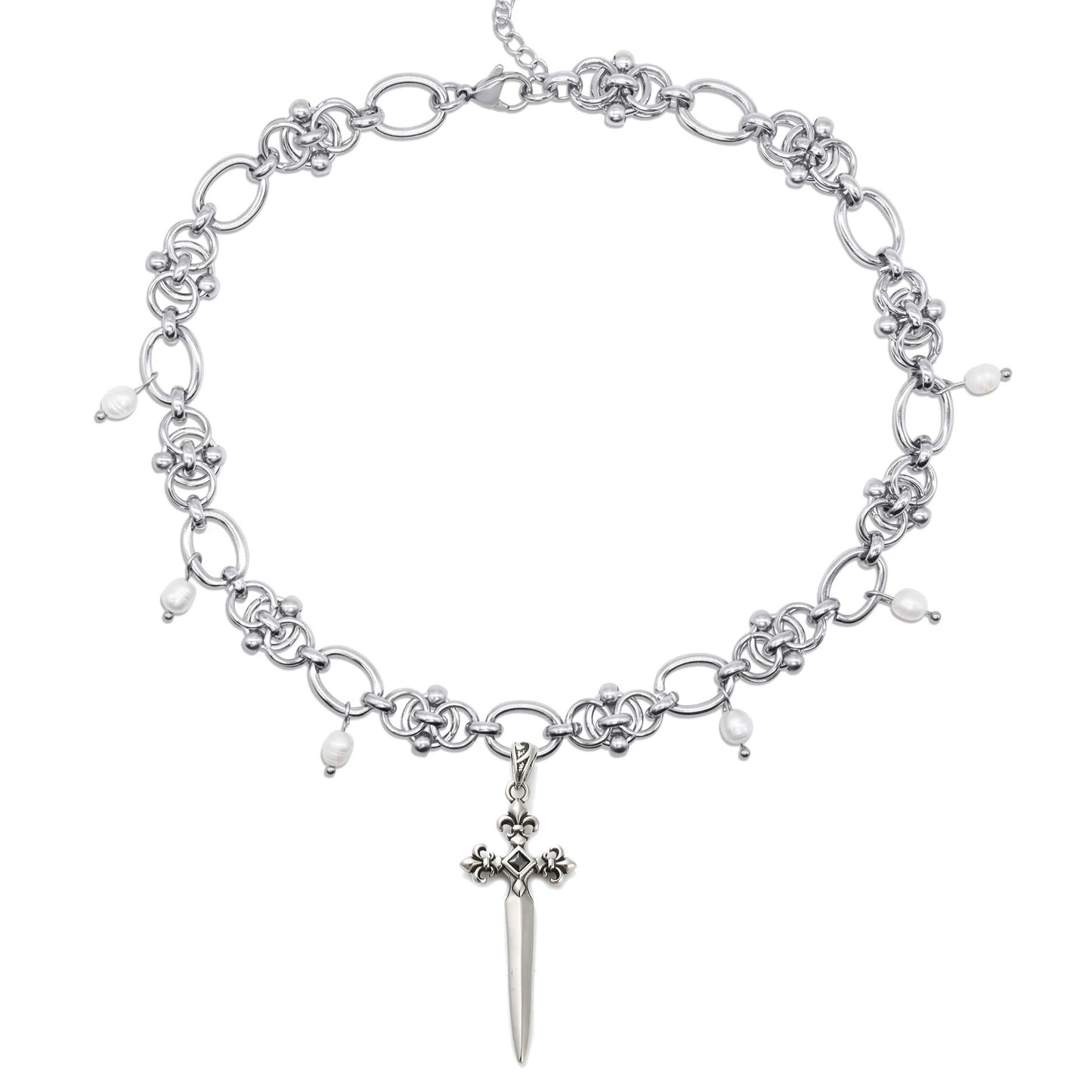 Juliet Pearl Dagger Choker Necklace